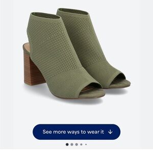 NWT MIA Stitch Fix Olive Peep-Toe Block Heel Shoes